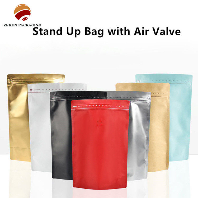 Coins ronds ou droits Grains de café Sacs d'emballage jusqu'à 12 couleurs