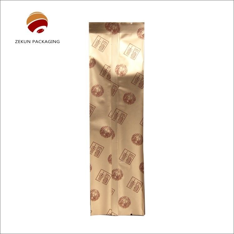 Sacs d'emballage de thé imprimés sur mesure en CMYK Design Fermeture à glissière Top Gravure Printing BOPP/Kraft Paper/PE