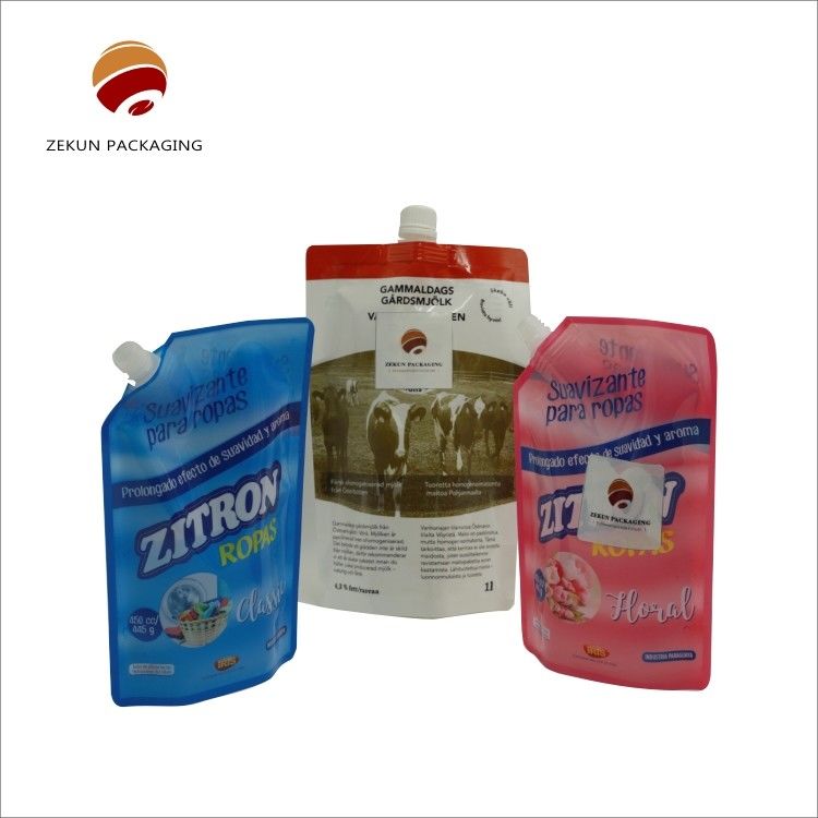Impression personnalisée Support de fond rond Self Standing Up Spout Pouch pour l'emballage debout
