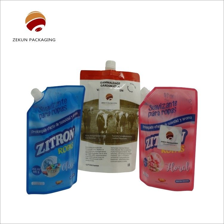 Impression personnalisée Support de fond rond Self Standing Up Spout Pouch pour l'emballage debout