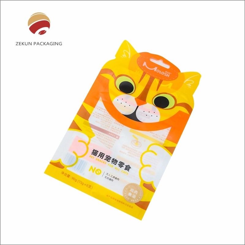 Design personnalisé sac de nourriture pour animaux de compagnie avec fermeture à glissière Vibrant CMYK Impression PET/AL/PE Matériaux
