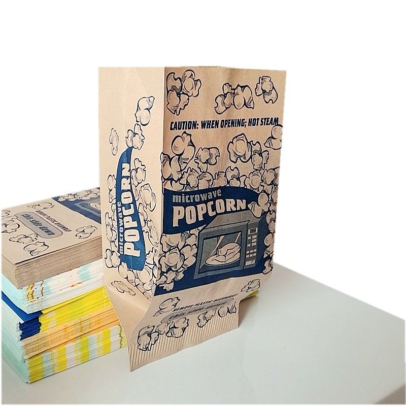 Sacs en papier de maïs soufflé pliables et scellés à l'épreuve des graisses et des fuites (emballage de 100 pièces)